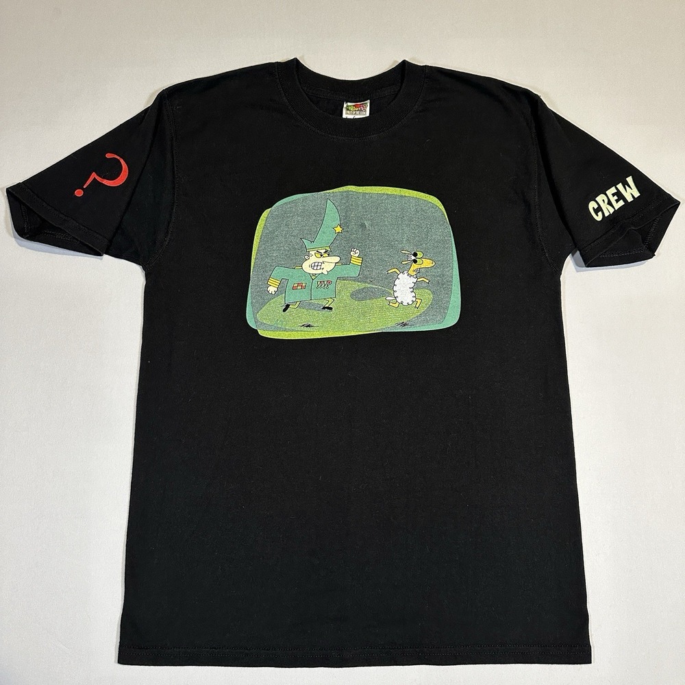 Y2K‎ Sheep in the Big City Shirt Large Black Cartoon Network Crew Adult Swim